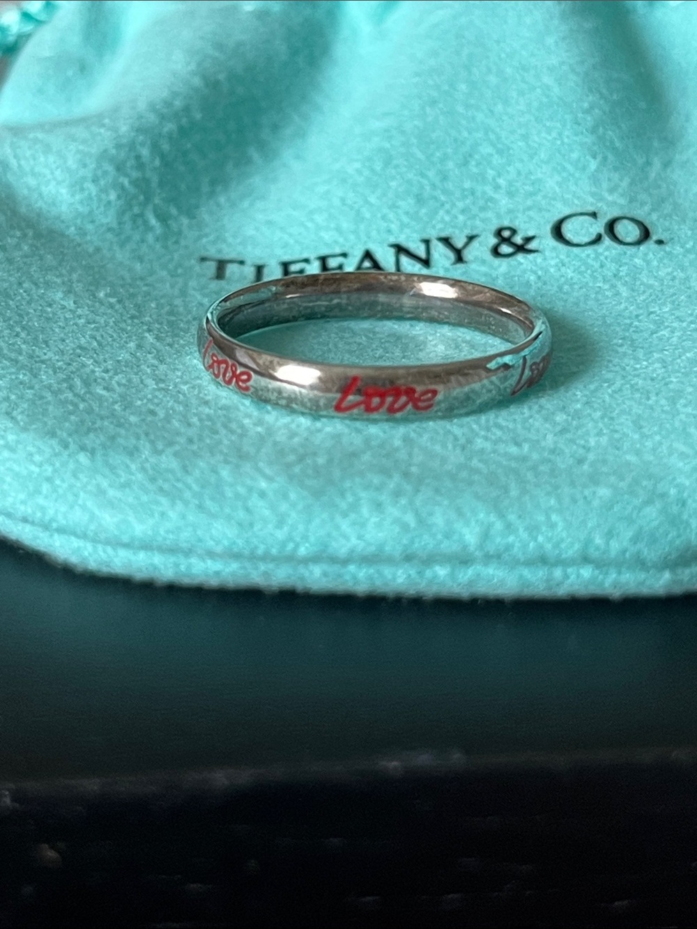 Tiffany & Co. Silver Picasso Graffiti Loce Band Ring Size 7